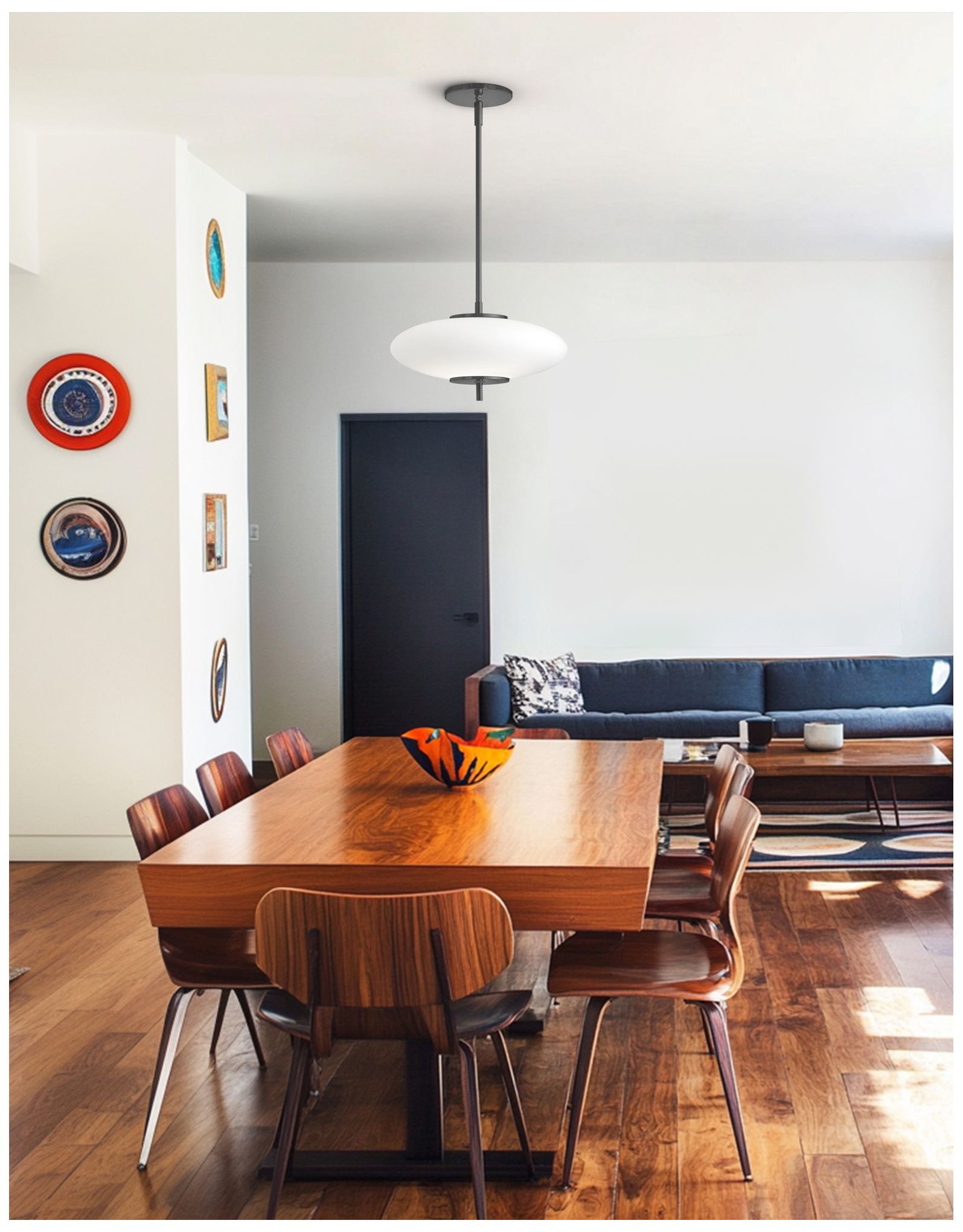 Image 4 Maddie 12" Wide Matte Black 16W LED Pendant more views