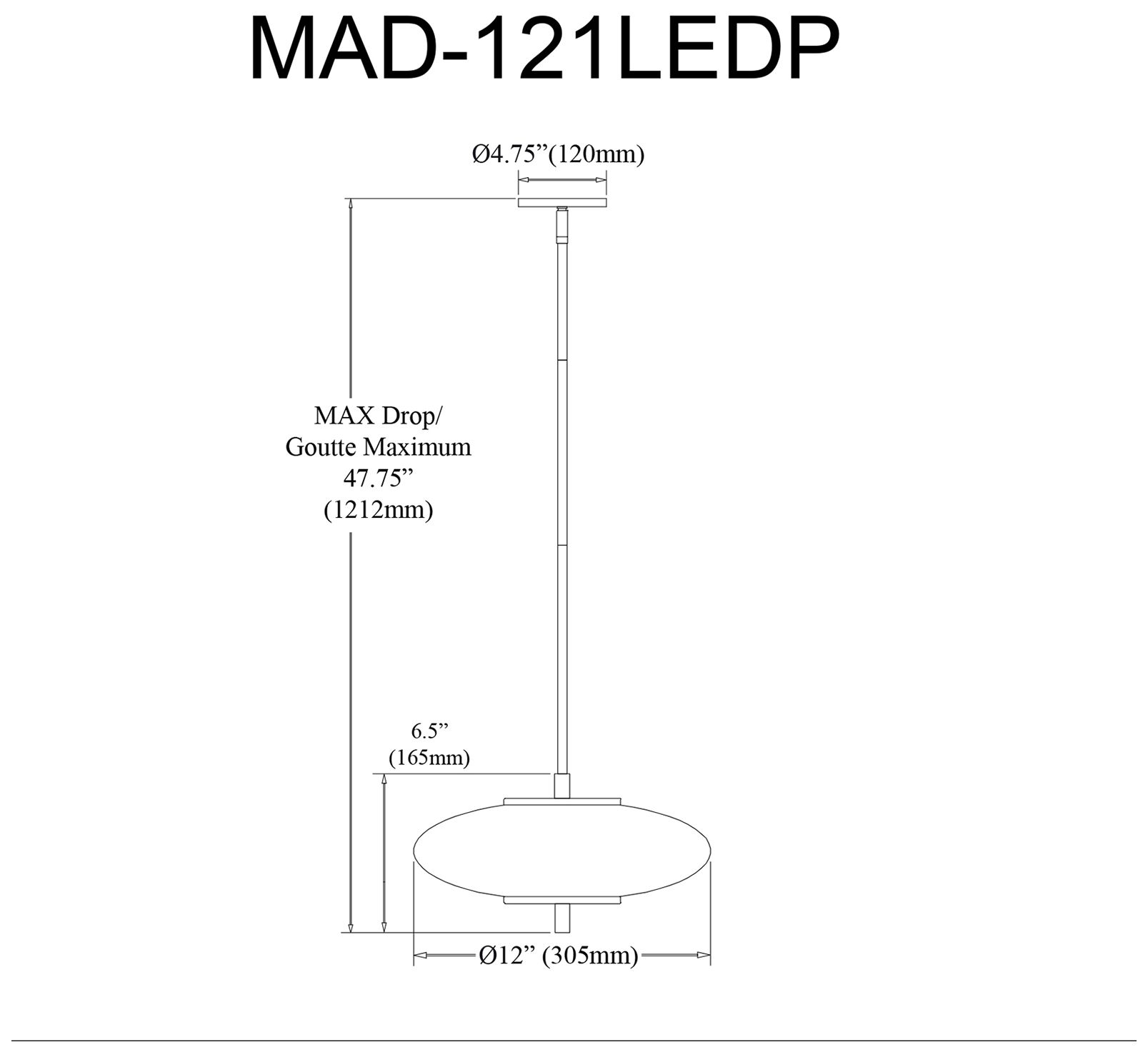 Image 6 Maddie 12" Wide Matte Black 16W LED Pendant more views