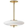 2_Maddie 16" Wide Aged Brass 20W LED Pendant With Opal White Glass Shade