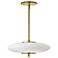 Maddie 16" Wide Aged Brass 20W LED Pendant With Opal White Glass Shade
