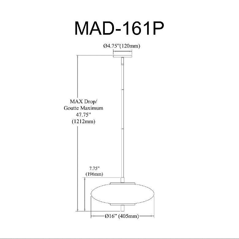 Image 3 Maddie 16" Wide Aged Brass 20W LED Pendant With Opal White Glass Shade more views
