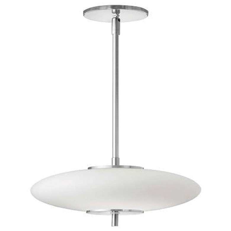 Image 1 Maddie 16 inch Wide Polished Chrome 20W LED Pendant With Opal White Glass 