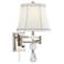 Maddie Polished Nickel Crystal Swing Arm Wall Lamp