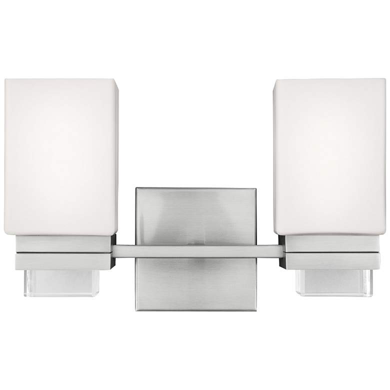 Image 1 Maddison 14" Wide Satin Nickel Bath Light
