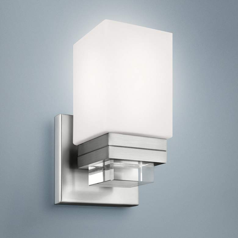 Image 1 Maddison 8 3/4" High Satin Nickel Wall Sconce