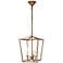 Maddox 12 1/2" Wide Vintage Gold 3-Light Lantern Pendant