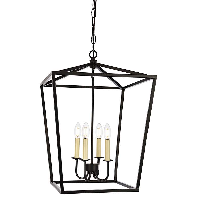 Image 3 Maddox 17" Wide Black 4-Light Lantern Pendant