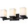 Maddox 19 1/2" Wide 3-Light Vanity Light in Matte Black with Opal