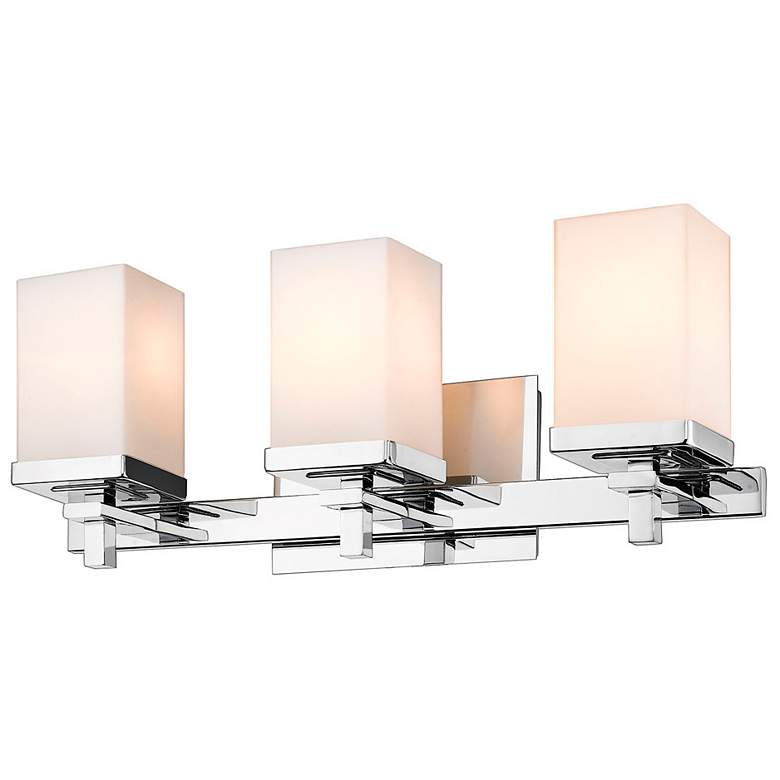 Image 3 Maddox 19 1/2" Wide Chrome 3-Light Bath Light with Opal more views