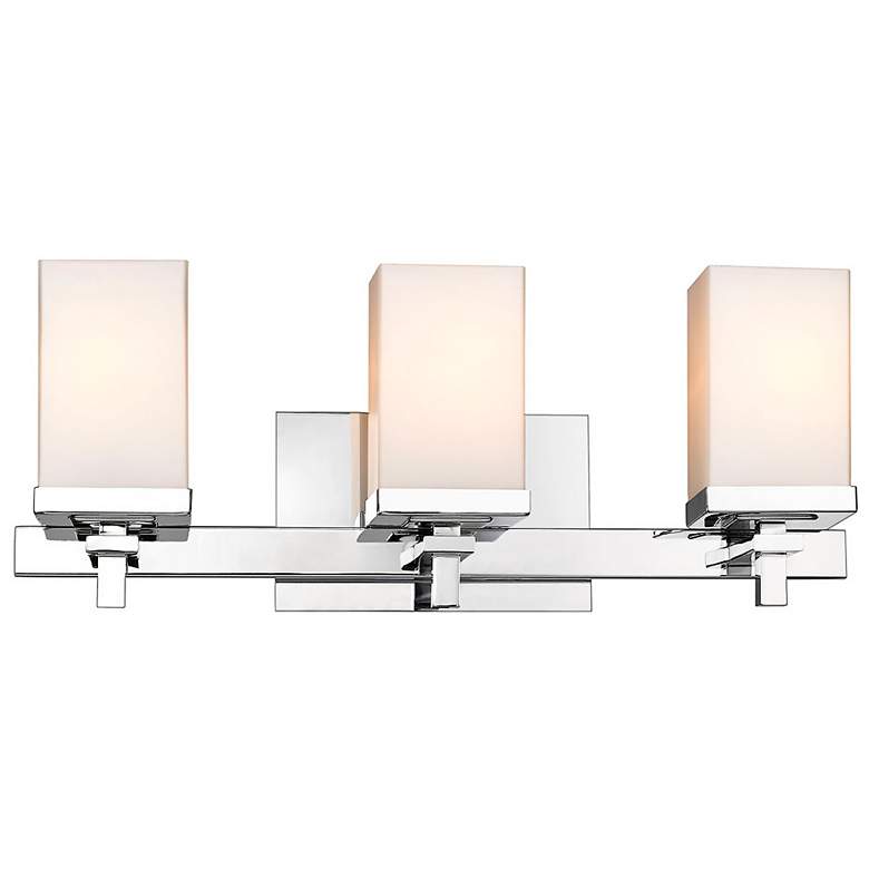 Image 4 Maddox 19 1/2" Wide Chrome 3-Light Bath Light with Opal more views