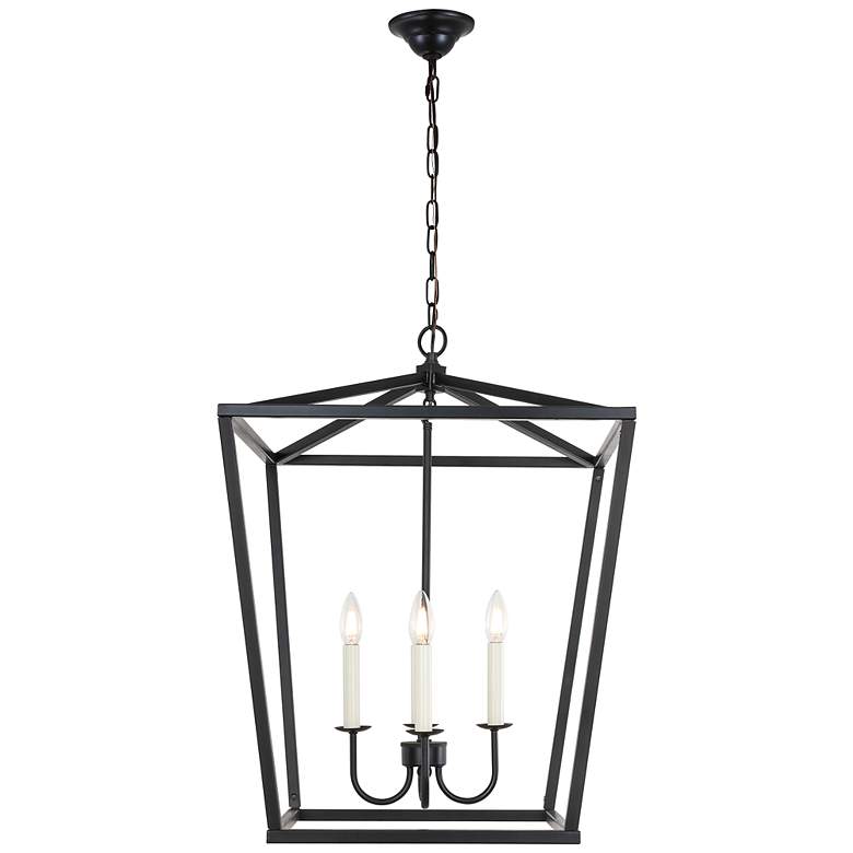Image 3 Maddox 20" Wide Black Metal 4-Light Pendant