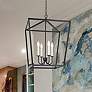 2_Maddox 20" Wide Black Metal 4-Light Pendant