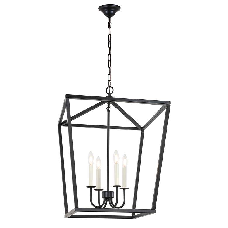Image 6 Maddox 20" Wide Black Metal 4-Light Pendant more views