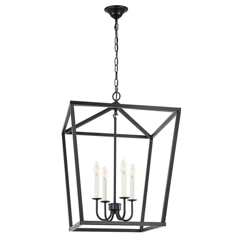 Image 7 Maddox 20" Wide Black Metal 4-Light Pendant more views