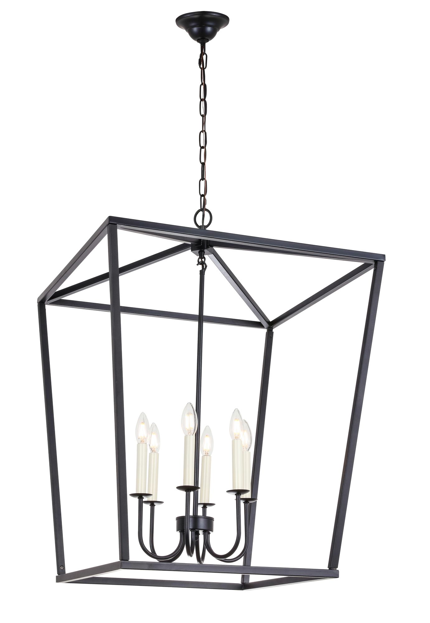 Maddox 24" Wide Black 6-Light Chandelier in scene