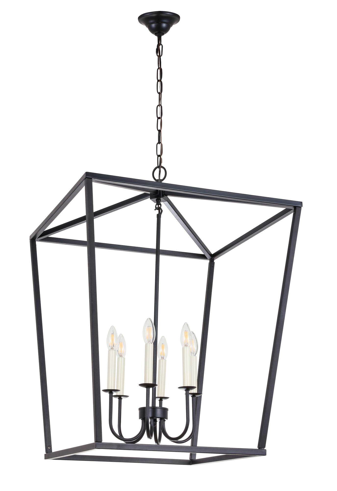 Maddox 24" Wide Black 6-Light Chandelier in scene
