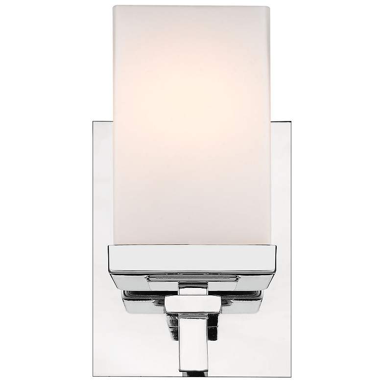 Image 1 Maddox 4 3/4 inch Wide Chrome 1-Light Wall Sconce with Opal