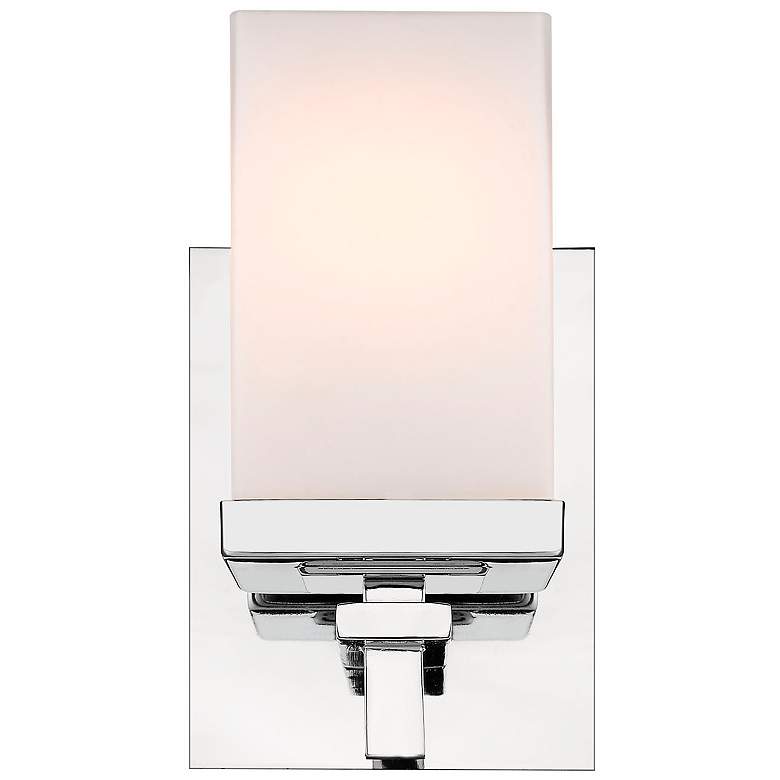 Image 1 Maddox 4 3/4" Wide Chrome 1-Light Wall Sconce with Opal
