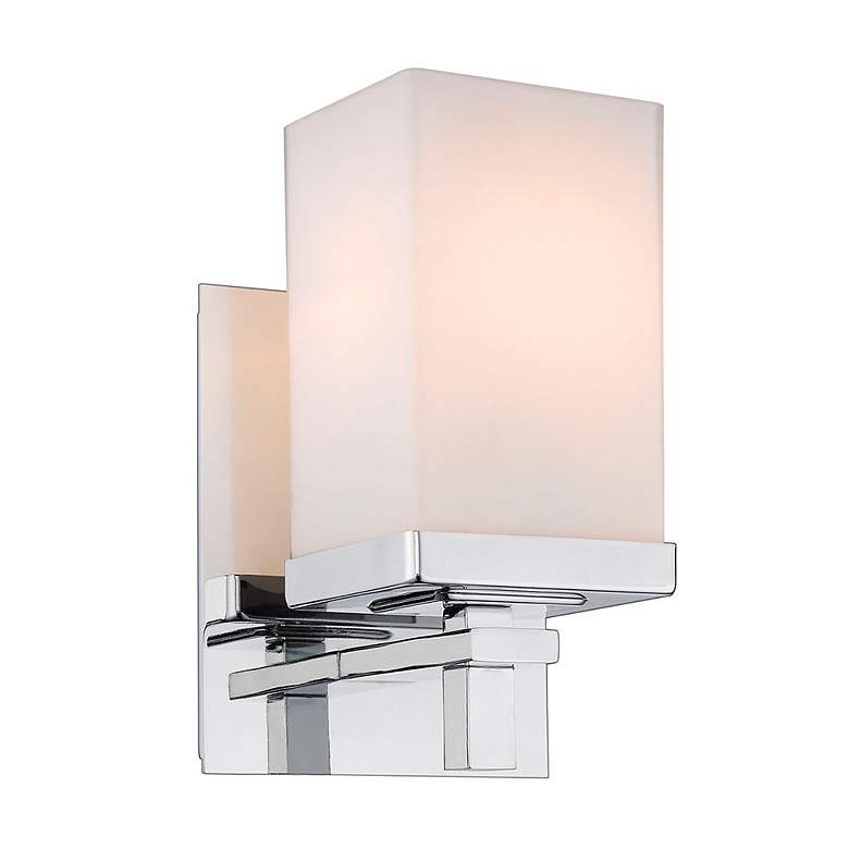 Image 4 Maddox 4 3/4" Wide Chrome 1-Light Wall Sconce with Opal more views