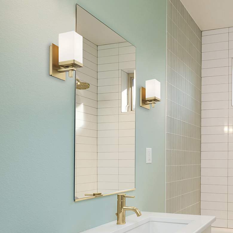 Image 7 Maddox 4 3/4" Wide Wall Sconce in Brushed Champagne Bronze with Opal G more views