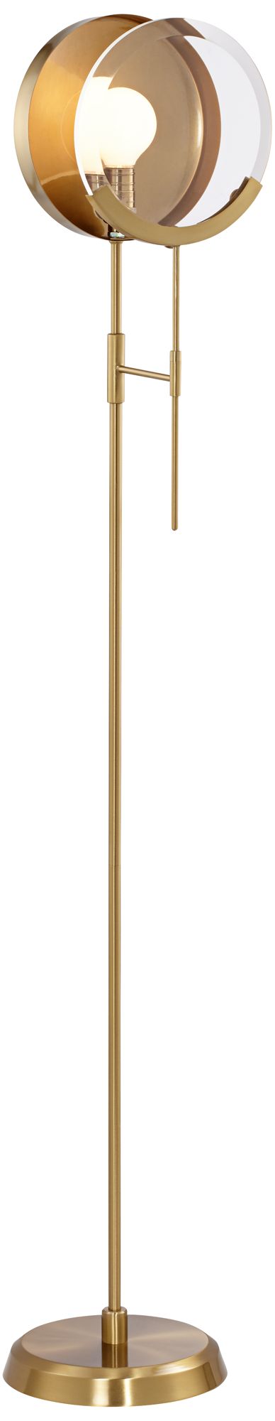 Maddox Brushed Antique Brass Magnifying Floor Lamp