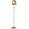 Maddox Brushed Antique Brass Magnifying Floor Lamp