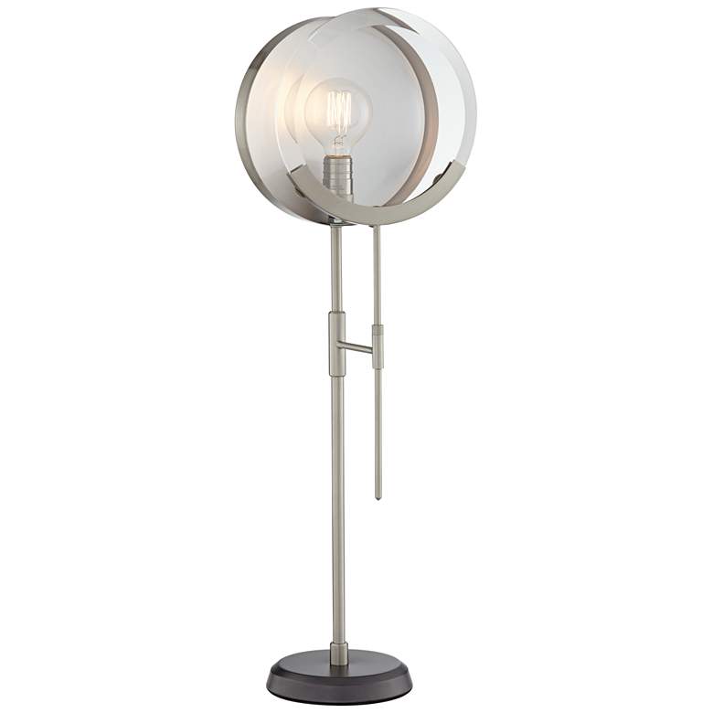Image 1 Maddox Brushed Steel and Mirrored Console Table Lamp