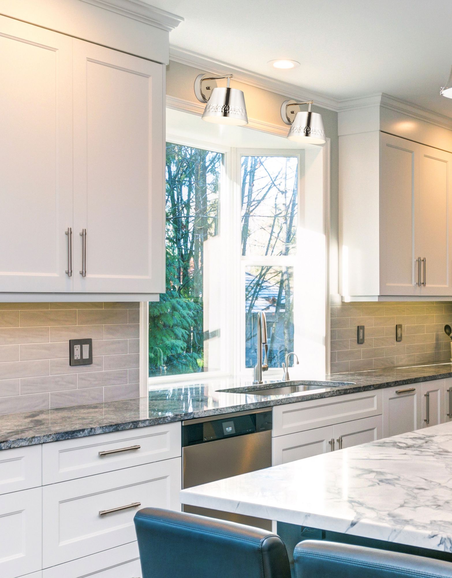 Image 2 Maddox by Z-Lite Polished Nickel 8 inch 1 Light Wall Sconce more views