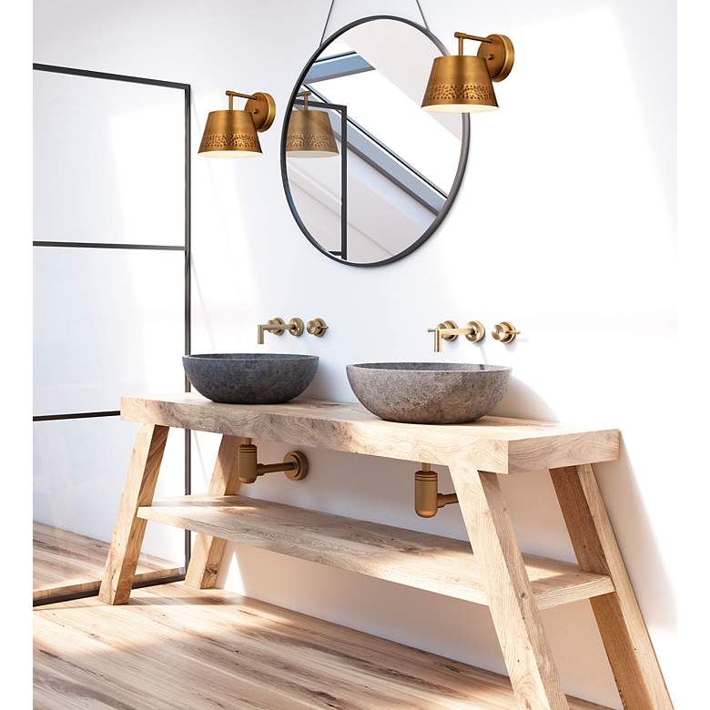 Image 3 Maddox by Z-Lite Rubbed Brass 1 Light Wall Sconce more views