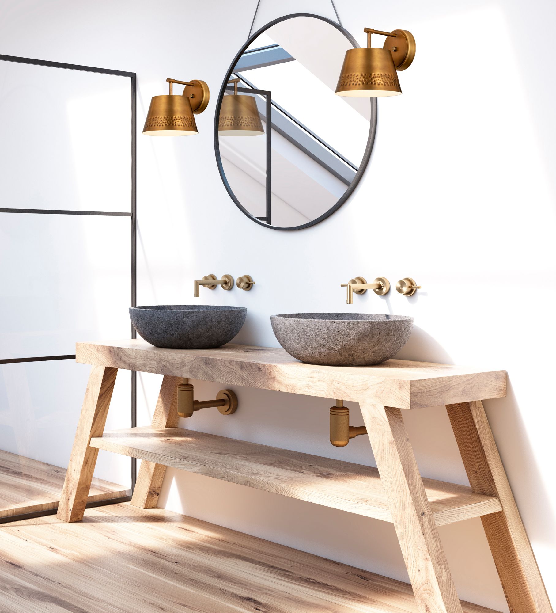 Image 3 Maddox by Z-Lite Rubbed Brass 8 inch 1 Light Wall Sconce more views