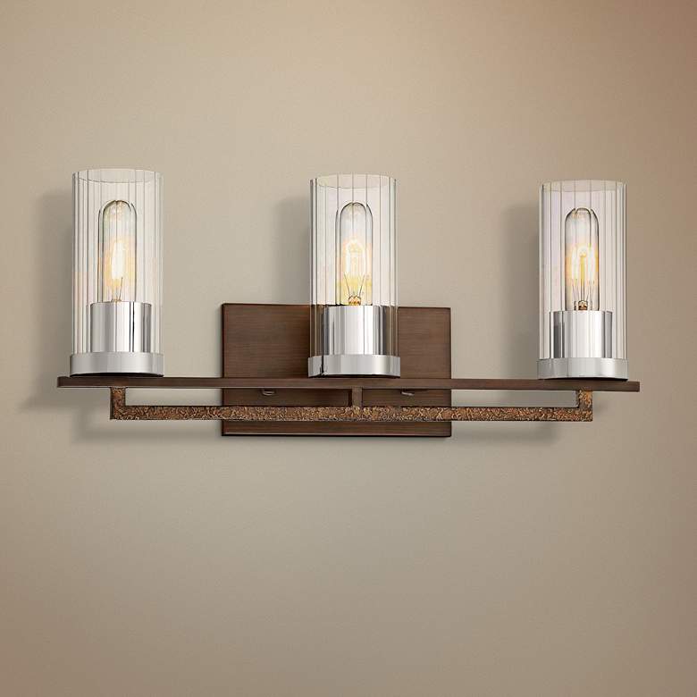 Image 1 Maddox Roe 21 1/4" Wide Iron Ore 3-Light Bath Light