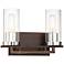 Maddox Roe 9" High Iron Ore 2-Light Wall Sconce