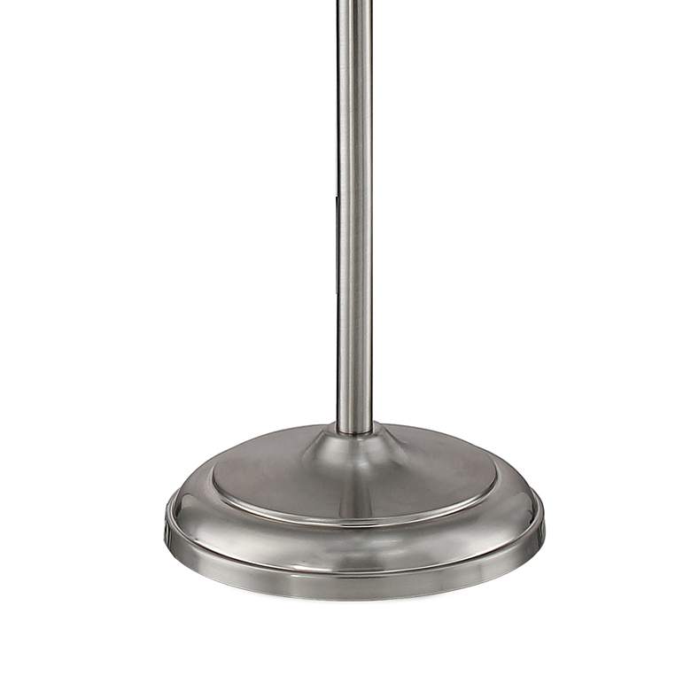 Image 4 Maddox Satin Nickel Torchiere Floor Lamp with USB Dimmer more views