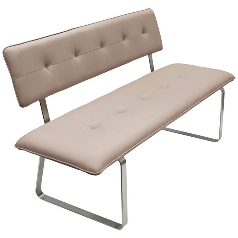 Image 1 Maddox Taupe Leatherette Tufted Bench