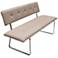 Maddox Taupe Leatherette Tufted Bench