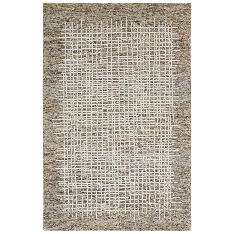 Image 1 Maddox Transitional Abstract Hand Tufted Tan Area Rug 8630F