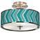 Made By Girl Chevron Ikat Teal 14" Wide Ceiling Light
