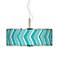 Made By Girl Chevron Ikat Teal 20" Wide Pendant Light