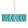 Made By Girl Chevron Ikat Teal 24" Wide Pendant Light