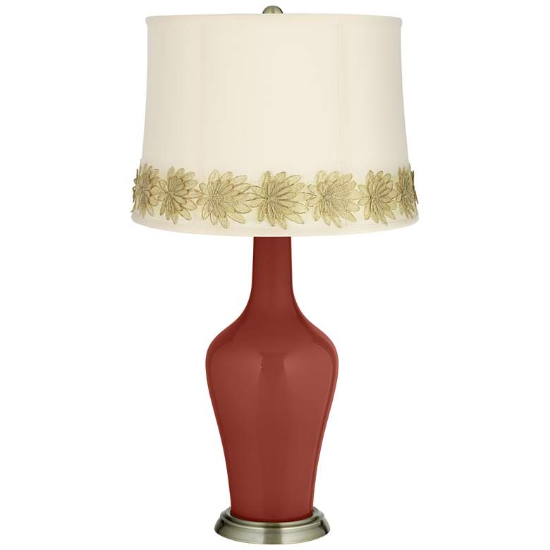 Image 1 Madeira Anya Table Lamp with Flower Applique Trim