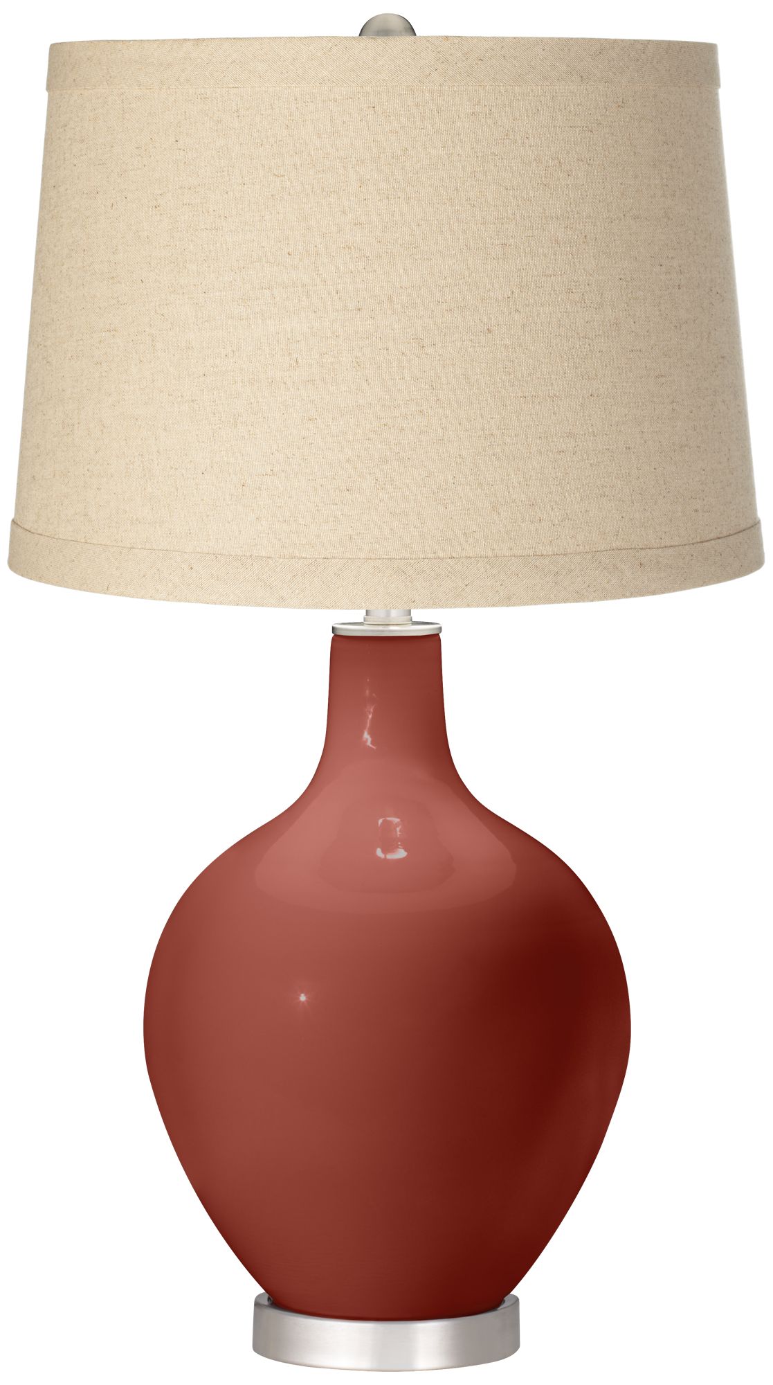 Image Madeira Burlap Drum Shade Ovo Table Lamp