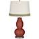 Madeira Double Gourd Table Lamp with Scallop Lace Trim