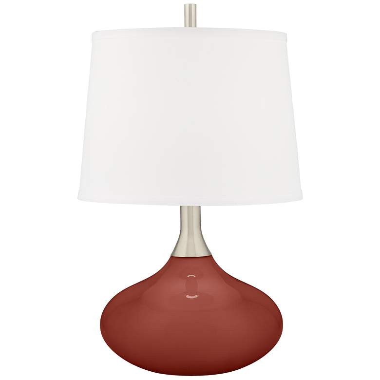 Image 2 Madeira Felix Modern Red Table Lamp with Table Top Dimmer