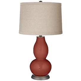 Image1 of Madeira Linen Drum Shade Double Gourd Table Lamp
