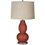 Madeira Linen Drum Shade Double Gourd Table Lamp