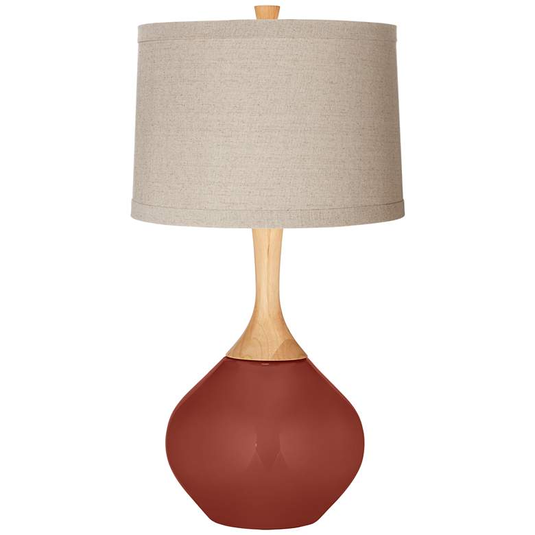 Image 1 Madeira Natural Linen Drum Shade Wexler Table Lamp