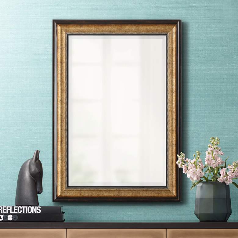 Image 1 Madeley Champagne Bronze 25 3/4" x 35 3/4" Wall Mirror