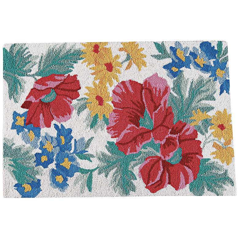Image 1 Madeline 2&#39;x3&#39; Hooked Floral Wool Doormat