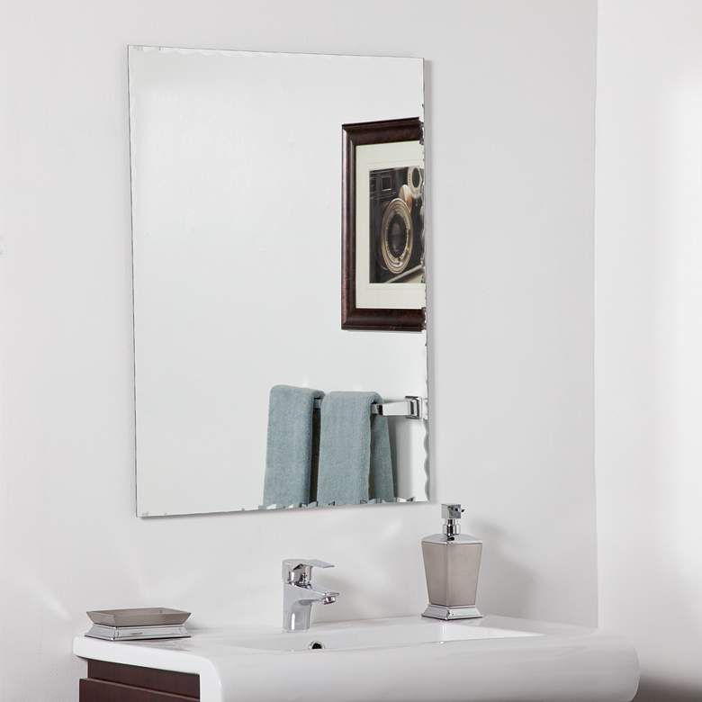 Image 1 Madeline 23 1/2 inch x 31 1/2 inch Frameless Bathroom Wall Mirror