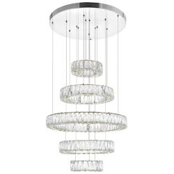 Madeline 24" Wide Chrome 5-Tier LED Chandelier